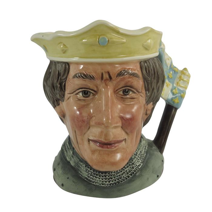 A Royal Doulton large character jug, Henry V, flag and (1 of 6)
