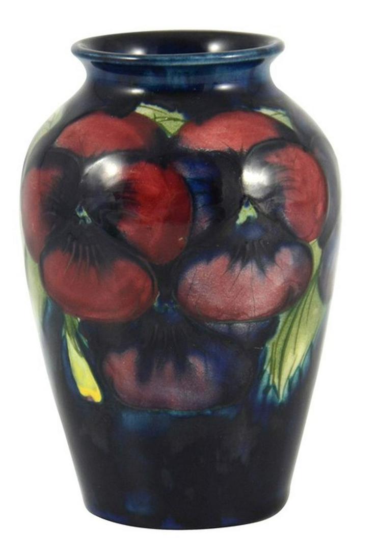William Moorcroft, a small Pansy on blue vase, circa (1 of 6)
