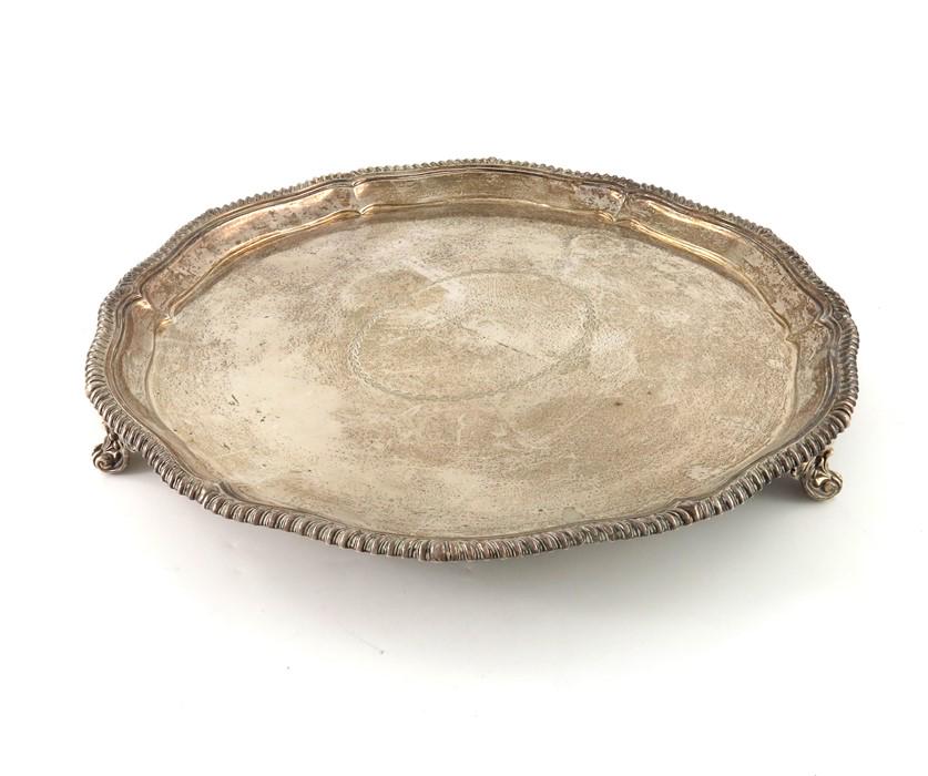 A large Victorian silver salver tray, Elkington and (1 of 3)