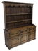 A George III style oak dresser and rack, the three bay