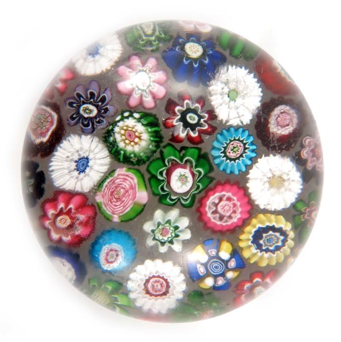 Clichy, spaced millefiori paperweight, containing (1 of 6)