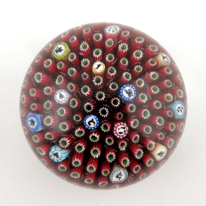 Baccarat, 1972 tight packed paperweight with twelve (1 of 7)