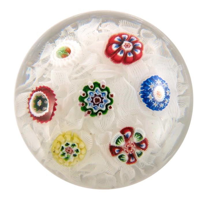 Baccarat, spaced millefiori paperweight set with seven (1 of 5)