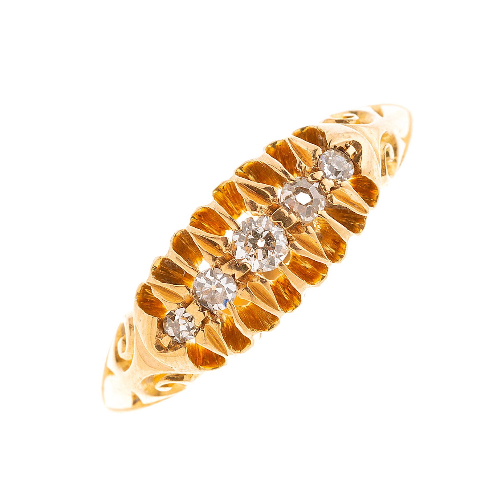 An early 20th century 18ct gold old-cut diamond (1 of 2)