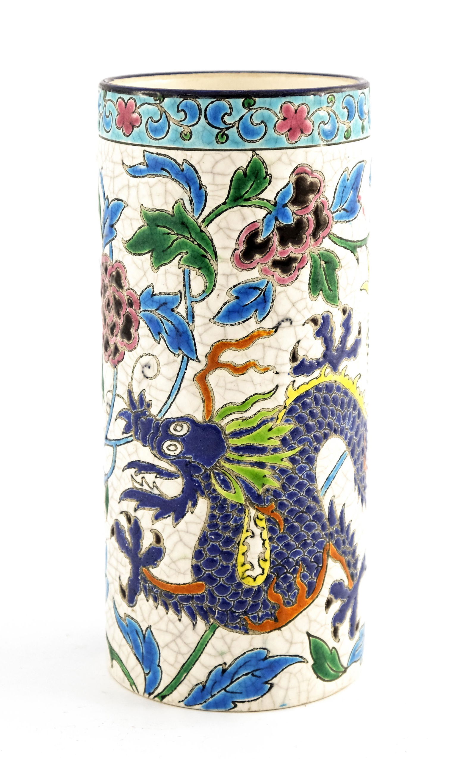 Longwy, an art pottery cloisonne vase, c (1 of 5)