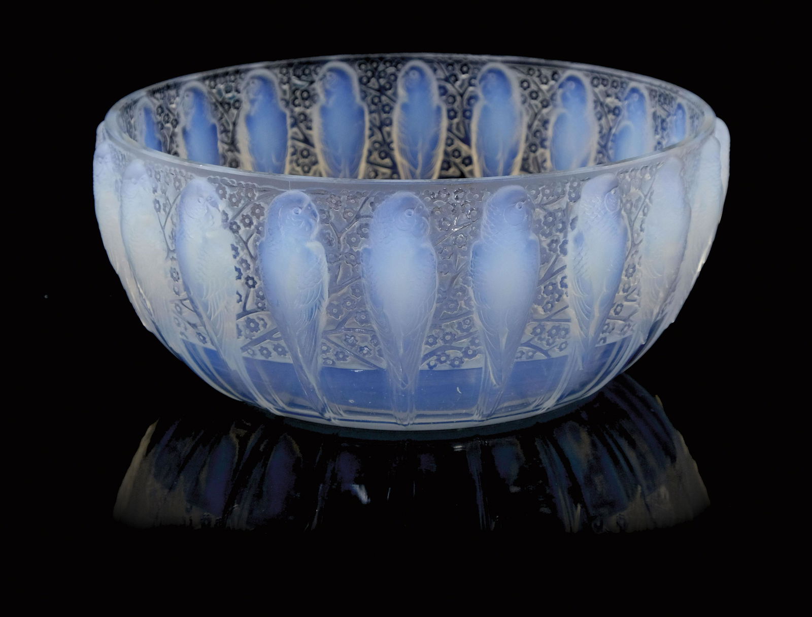 Rene Lalique, a Perruches opalescent glass bowl, m (1 of 6)