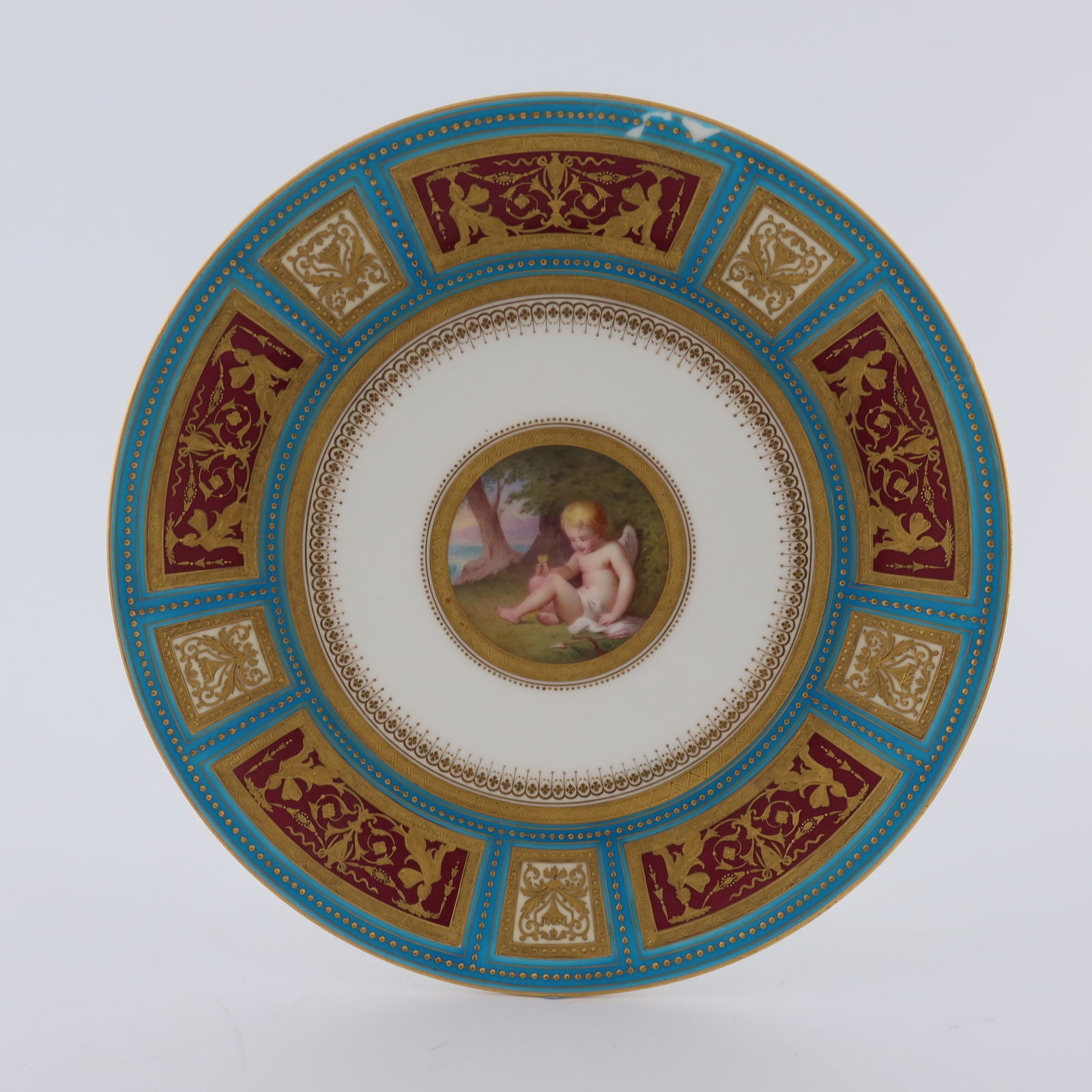 A Minton cabinet plate, painted with a c (1 of 1)