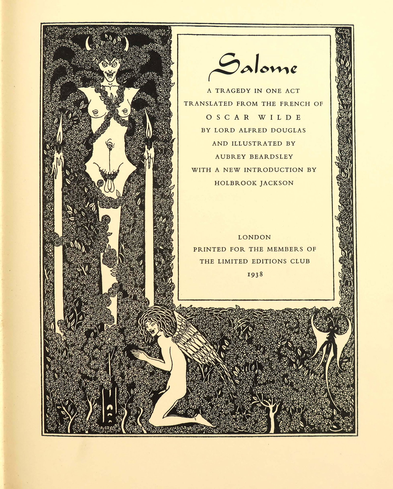 Oscar Wilde, Salome, two volume, limited: Oscar Wilde, Salome, two volume, limited edition No.1142, volume one in original French text and signed by the artist , ten pochoir plates on black paper after gouaches by Andre Derain, original print