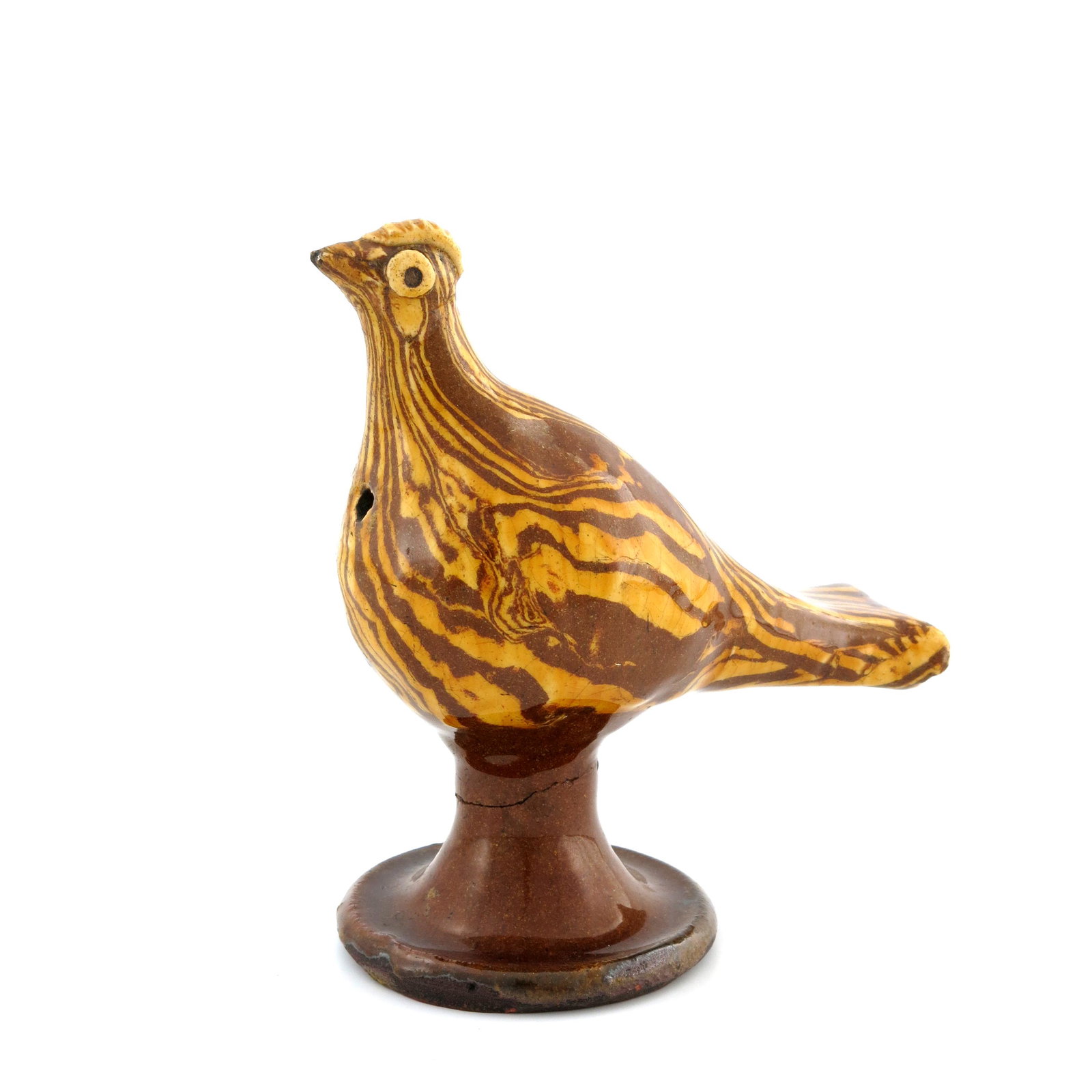 A Staffordshire slipware bird whistle, c (1 of 4)