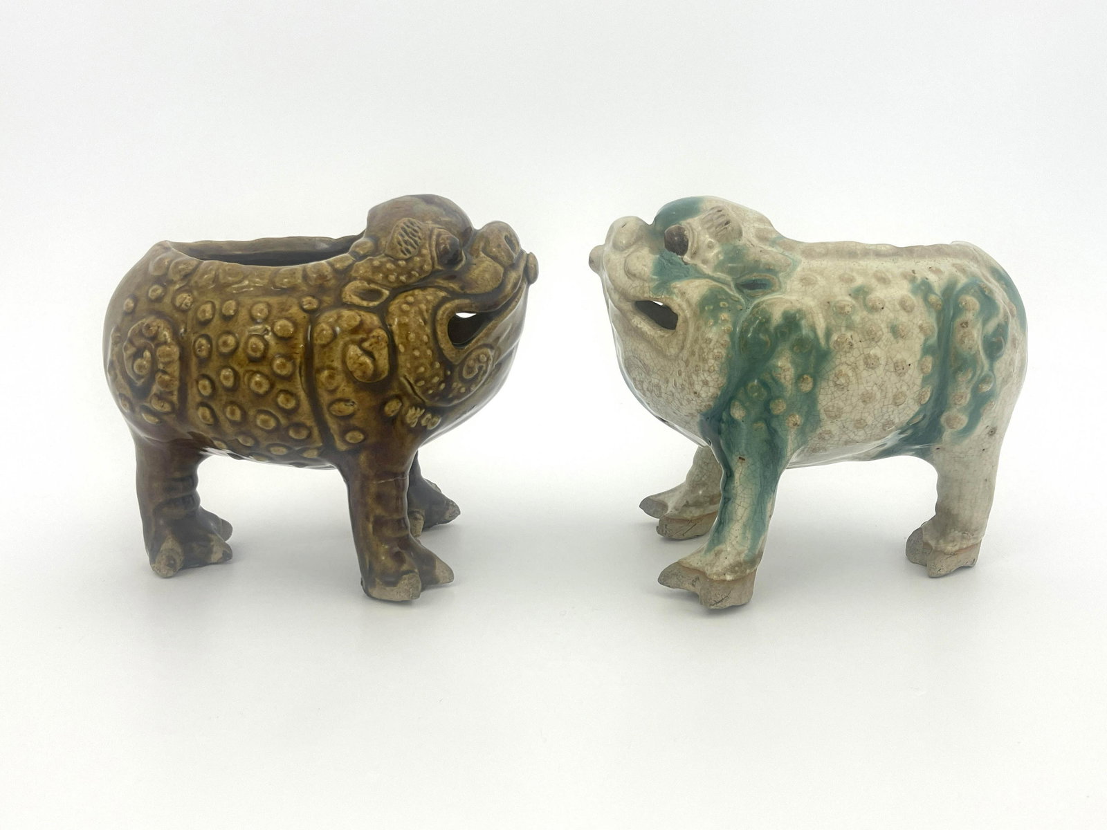 Two Chinese pottery grotesque vessels, 1 (1 of 6)