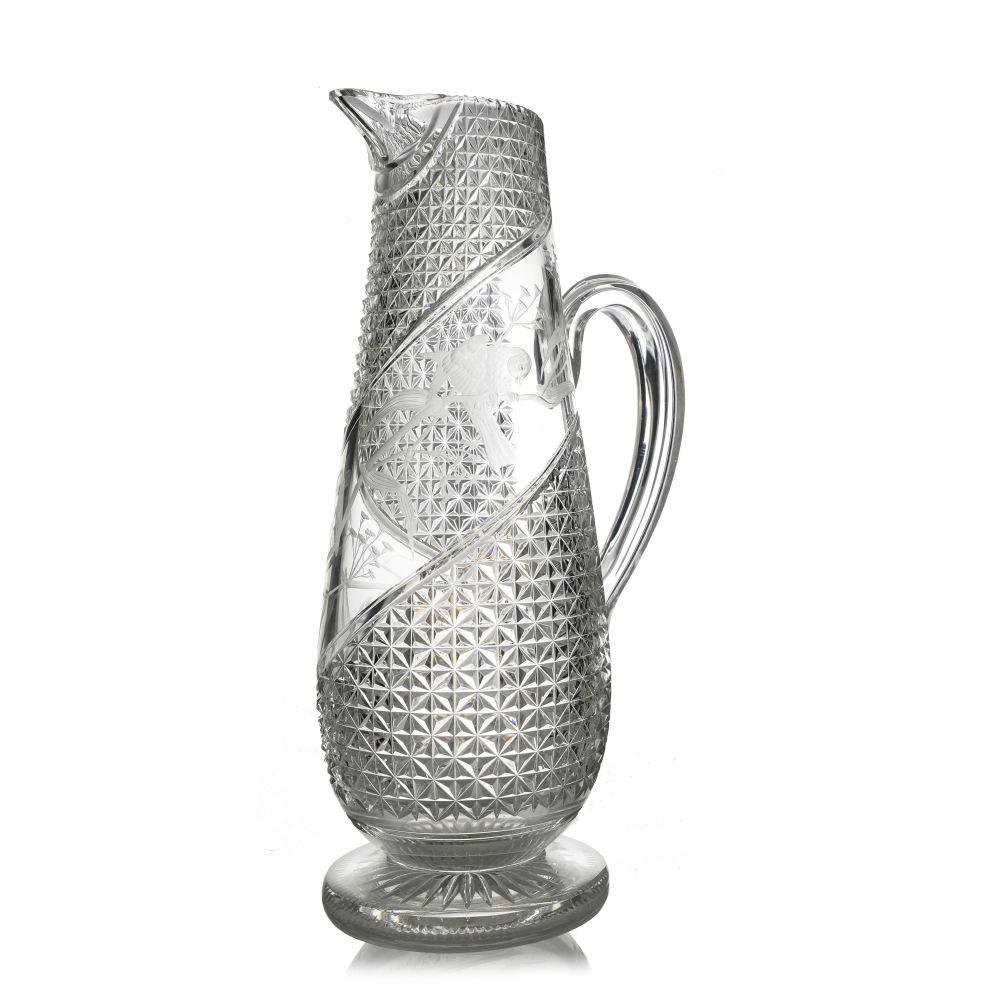 A Stourbridge Cut And Engraved Glass Jug Auction