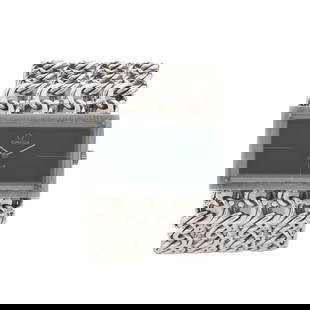 Omega, a silver De Ville bracelet watch,: Omega, a silver De Ville bracelet watch, circa 1973, reference 8270, signed manual wind movement calibre 625, serial 37210480, import marks for London 1975, fitted to a signed integral silver bracelet