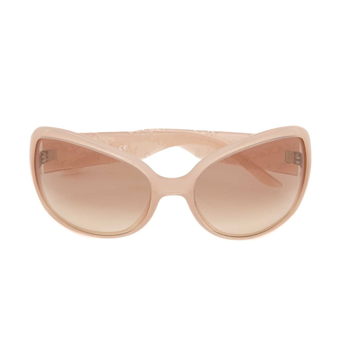 Max Mara, a pair of Max&Co sunglasses, d: Max Mara, a pair of Max&Co sunglasses, designed with pale pink acetate frames, with brown gradient lenses, and the maker's branding embossed along each arm, with maker's cleaning cloth and case