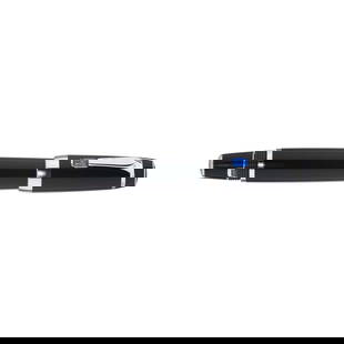 Montblanc, a Boheme retractable fountain: Montblanc, a Boheme retractable fountain pen, featuring 14k gold medium nib, and a sapphire embellished clip, with maker's box and service guide