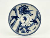 A Chinese blue and white saucer, probabl