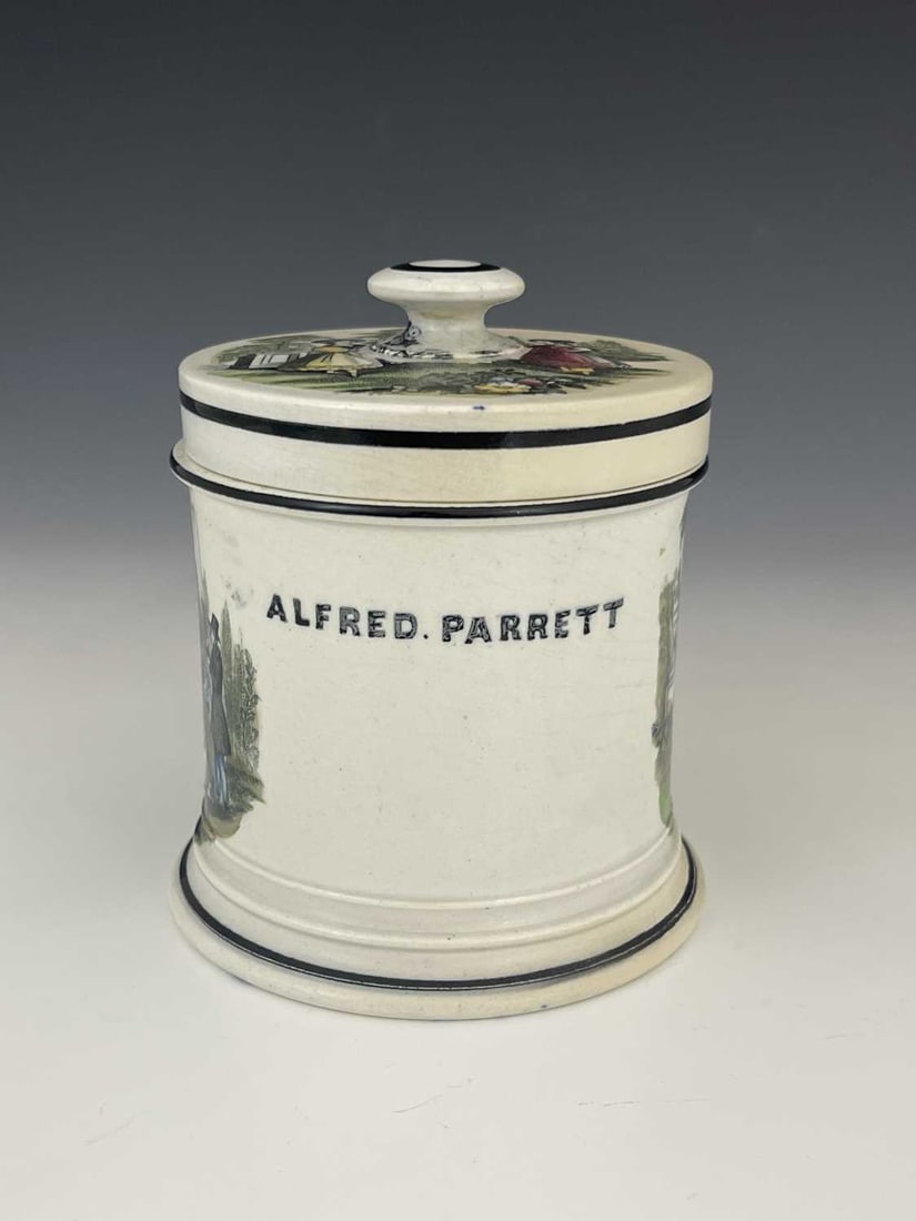 A Staffordshire Prattware shaving mug an (1 of 6)