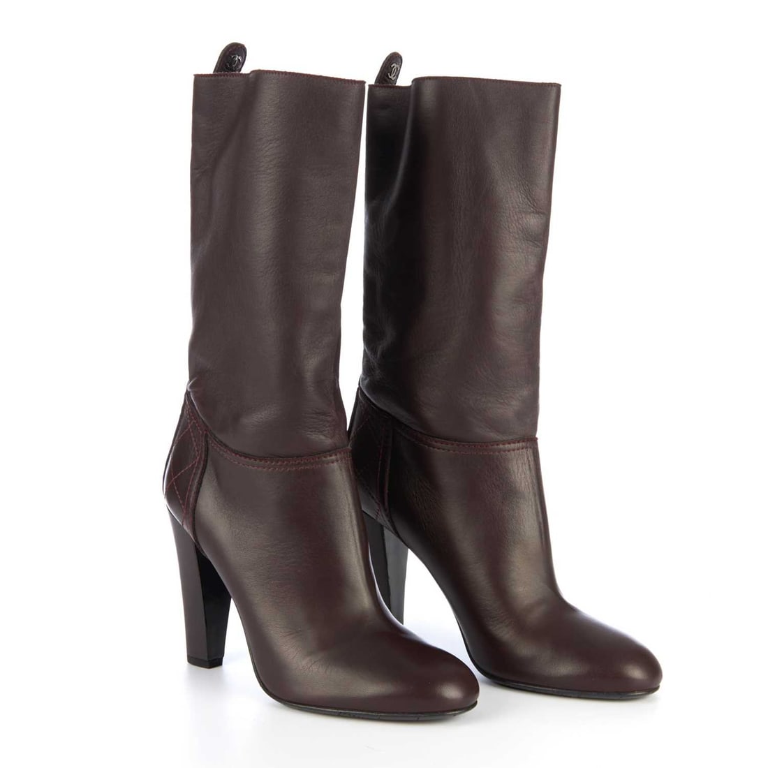 Chanel, a pair of unworn plum leather ca (1 of 4)