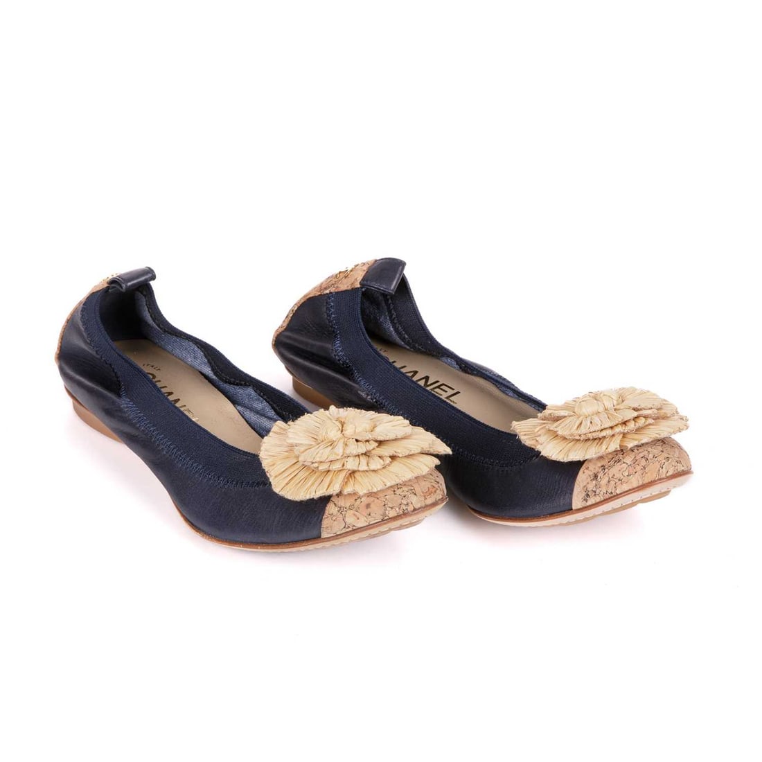 Chanel, a pair of unworn stretch flat ba (1 of 4)