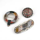 Three Scottish silver and agate brooches