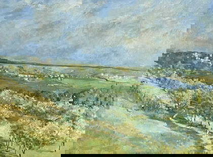 Chris Deakin (British, 20th Century), 'T: Chris Deakin (British, 20th Century), 'The Terrace at Saint Germain', after Alfred Sisley, titled and signed verso, oil on canvas, 45 by 69cm, gilt frame
