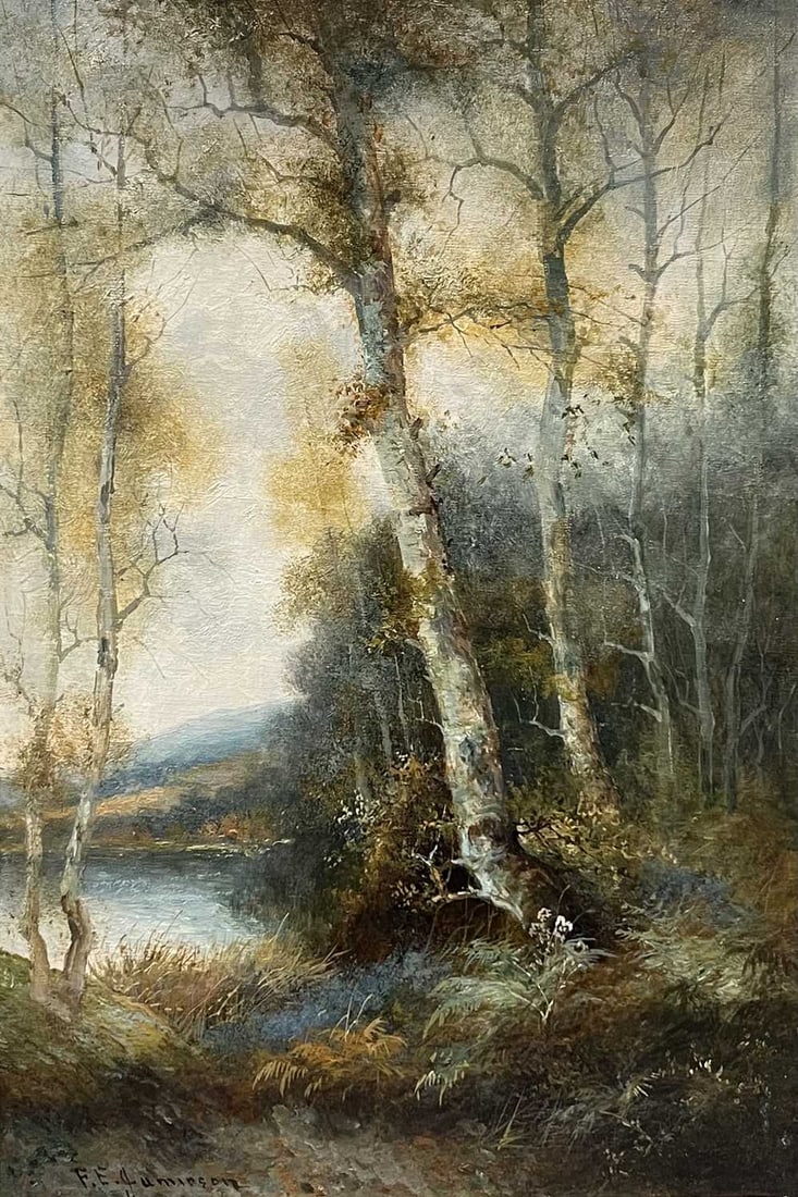 Francis E. Jamieson (British, 1895-1950): Francis E. Jamieson (British, 1895-1950), Lyndhurst, New Forest, signed l.l., titled verso, oil on canvas, 50 by 40cm, gilt frame