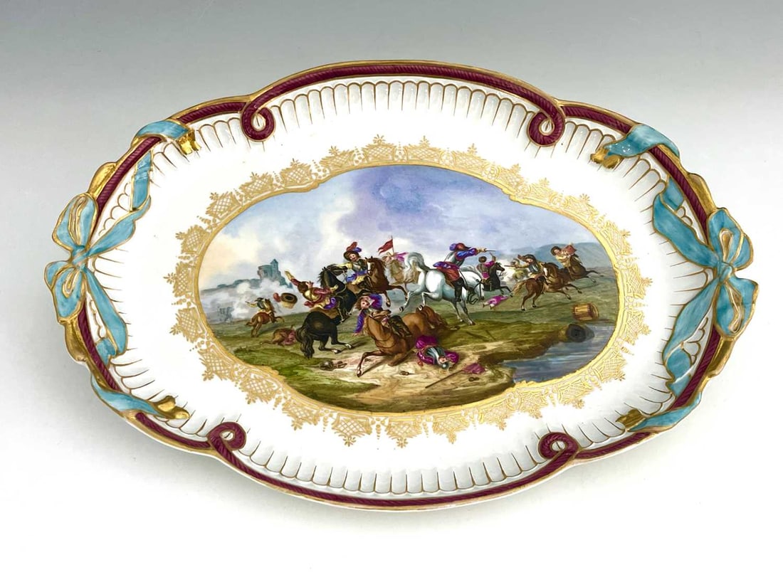 A Meissen scene painted tray, probably 1 (1 of 3)