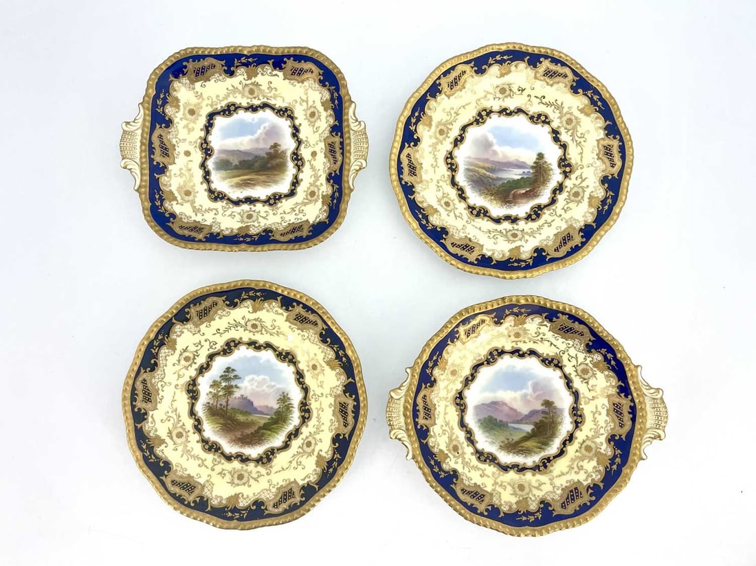 A Coalport dessert dish, circular twin h (1 of 5)