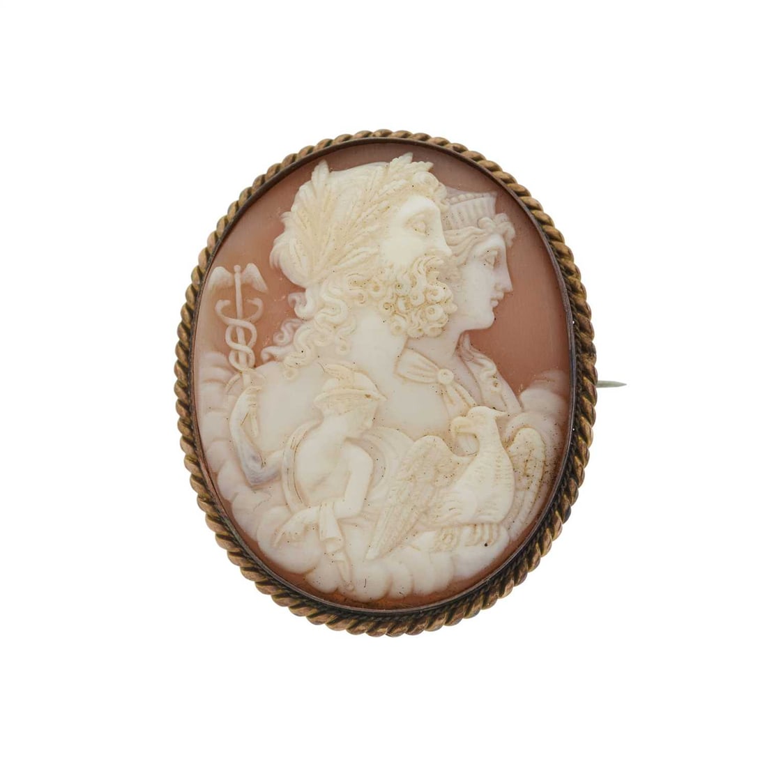 An early to mid 20th century shell cameo brooch (1 of 2)