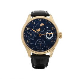 IWC, an 18ct gold Portuguese Perpetual Calendar Double Moon wrist watch