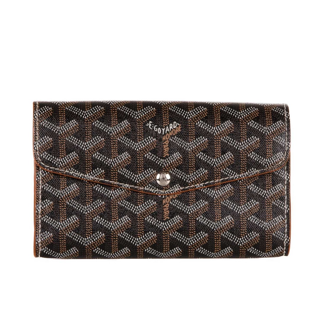 Goyard, a Goyardine wallet, featuring the maker's signature geometric hand-painted Goyardine design (1 of 2)
