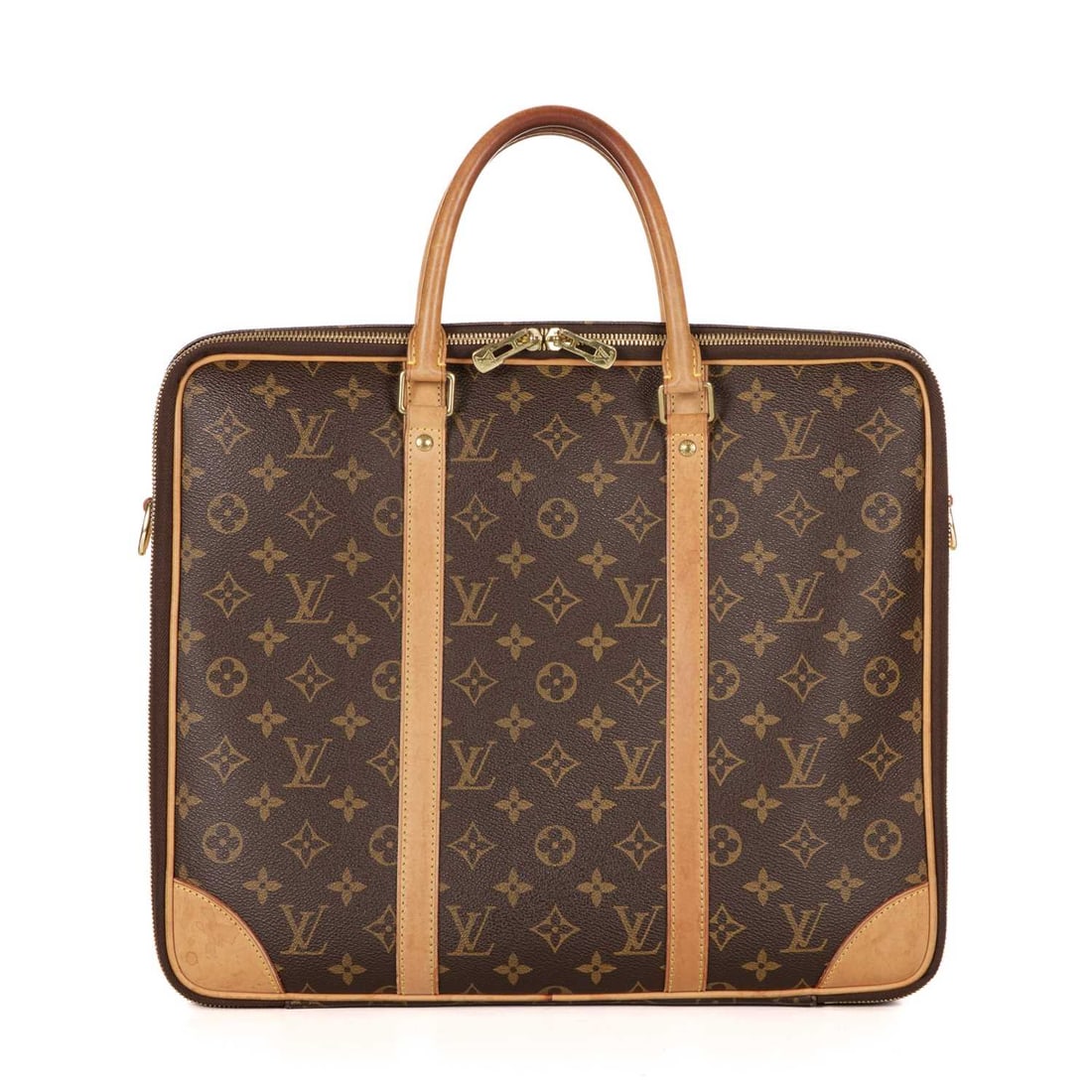 Louis Vuitton, a monogram Cupertino briefcase, featuring a monogram coated canvas exterior with (1 of 5)