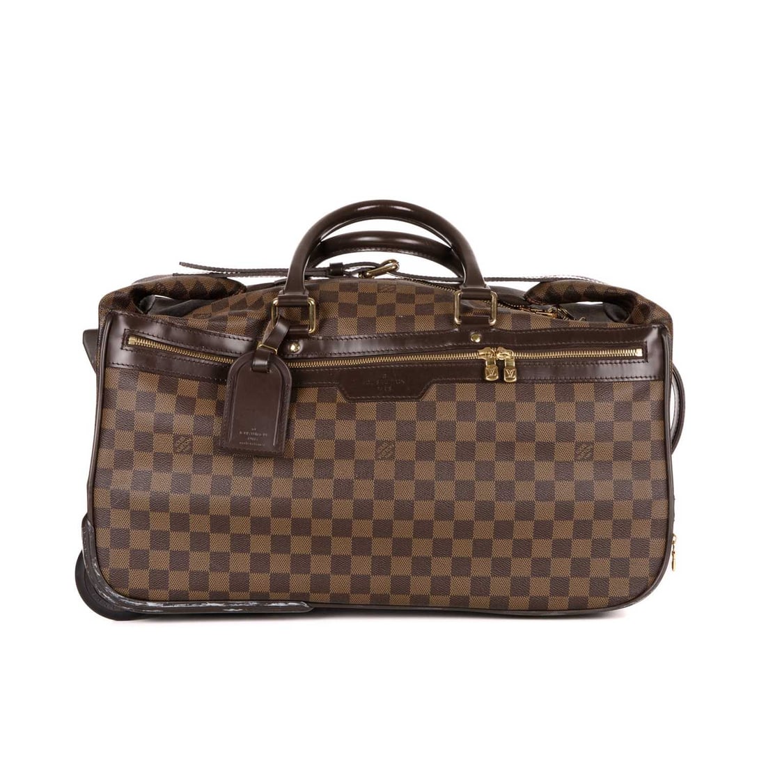 Louis Vuitton, a damier ebene Eole 50 rolling duffle bag, designed with the maker's brown damier (1 of 5)