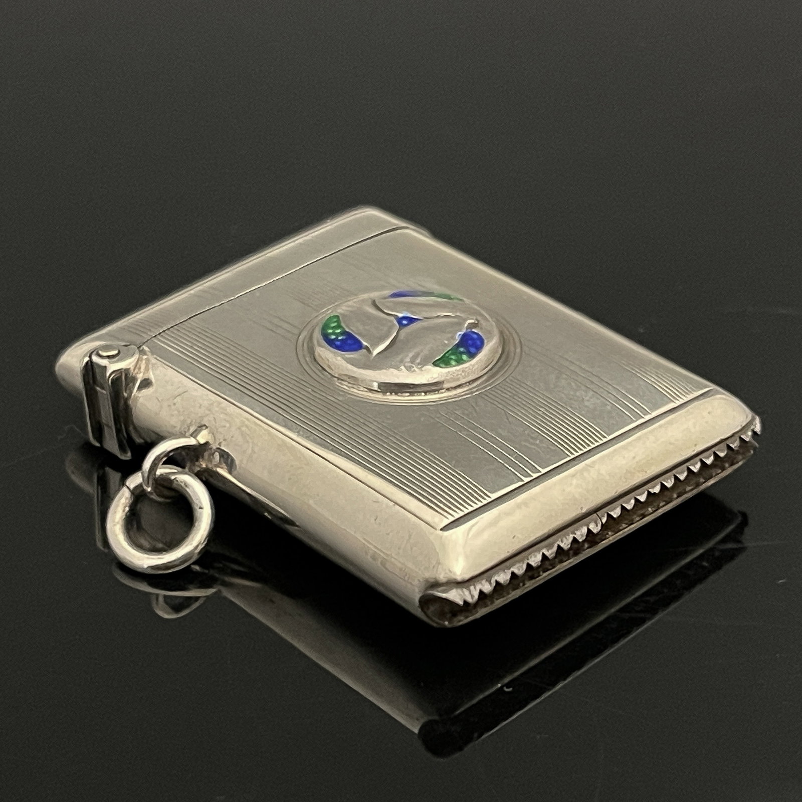 Archibald Knox for Liberty and Co., an Arts and Crafts silver and enamelled vesta case, William Hair (1 of 1)
