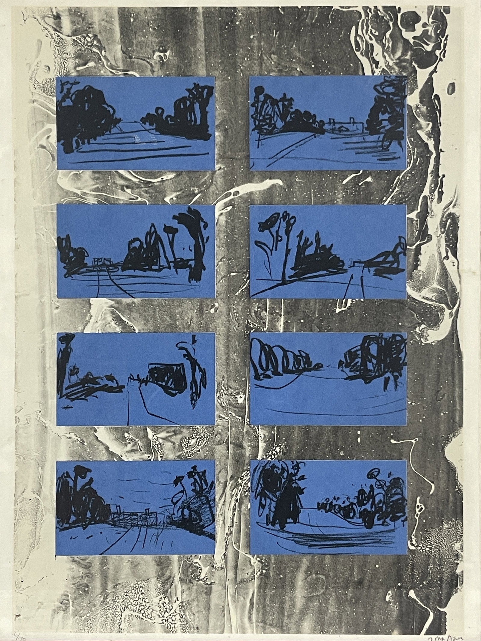 John Piper (British, 1903-1992), Travel Notes: Castle Ashby Avenue, signed l.r., screenprint in: John Piper (British, 1903-1992), Travel Notes: Castle Ashby Avenue, signed l.r., screenprint in colours No.6/70, 75 by 52cm, framed. Note: Artist Resale Rights apply