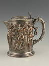 A nineteenth-century electrotype lidded tankard, of conventional form, the body with classical