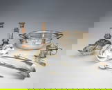 A group of plated wares, to include a pair of nineteenth-century Regency style telescopic