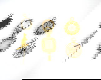 A gold spider in web pendant, a kangaroo