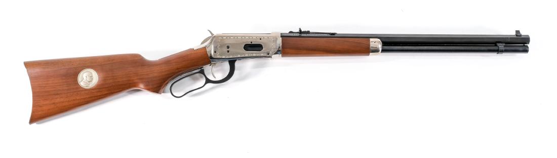 Winchester 94 Theodore Roosevelt Commemorative: Winchester Theodore Roosevelt Commemorative lever action 30-30 WIN, with a 20" barrel. This rifle is in excellent condition with very little wear. The hardwood stock is in very good condition with a s