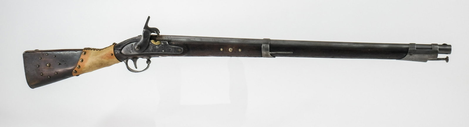 Harpers Ferry 1816 Percussion Rifle: Harpers Ferry 1816 Percussion Conversion that is believed to be an Indian Trade Rifle. The barrel was cut down and measures 27.5" and there are only two bands. The barrel still bears the "V / P / Eagl