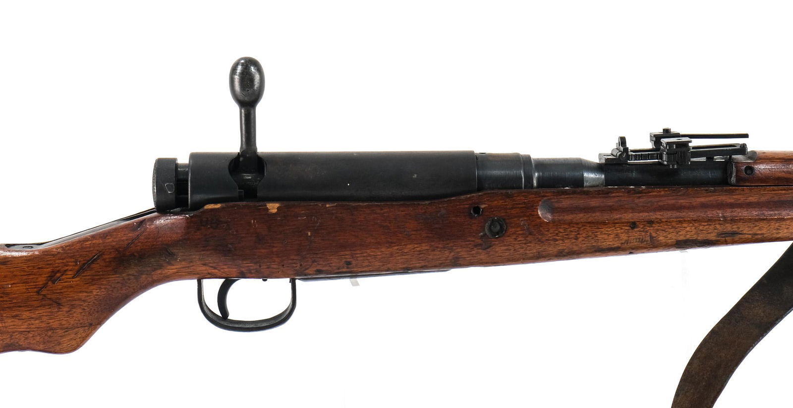 Chinese Arisaka Type 99 Rifle 7.7mm: Early Chinese Arisaka Type 99 Series "5" model of 1939 in 7.7mm with a five round internal capacity and a 26" barrel. This rifle was a "Surrender Weapon" of WW2 having the receiver proof of a "Chrysan