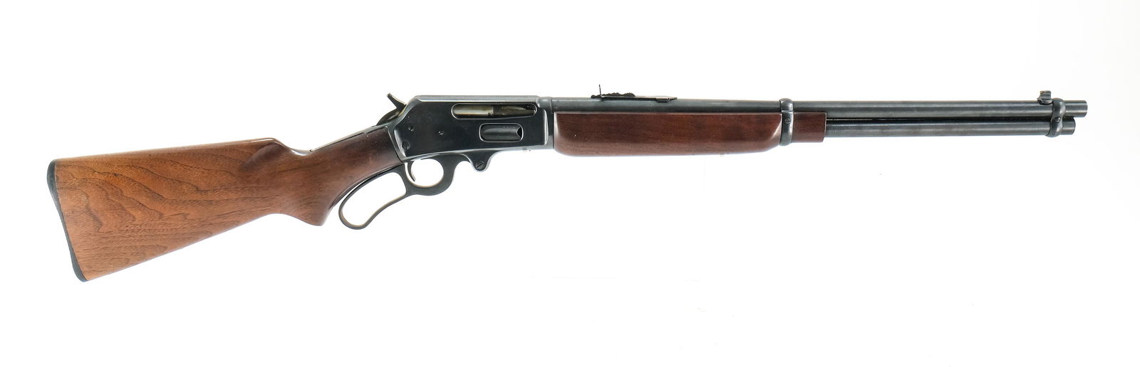 Marlin 336 RC .30-30 Lever Rifle: Marlin model 336RC in .30-30 caliber with a six round internal magazine tube and a 20" barrel. Butt-plate has clean checkering with no cracks or damage. Hardwood butt-stock has a few scuffs, light scr