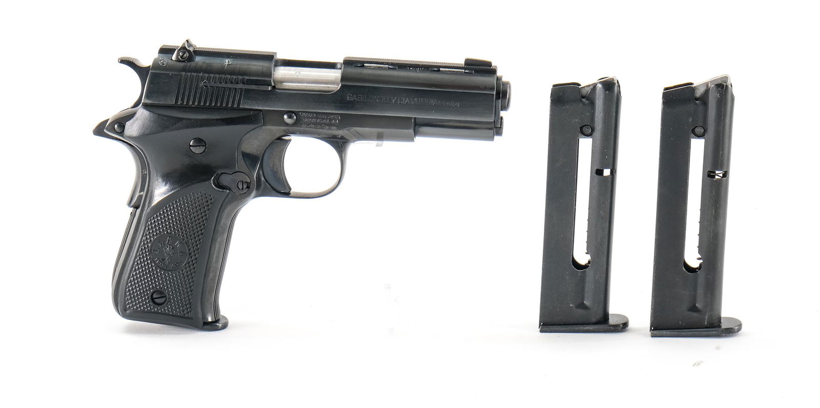 Llama 1911 .22 LR Pistol: Llama "1911 Style" pistol in .22 long rifle with three, ten round removable magazines and a 3.5" barrel. This semi-automatic pistol was made in Spain and imported by "Stoeger Industries" out of New Je