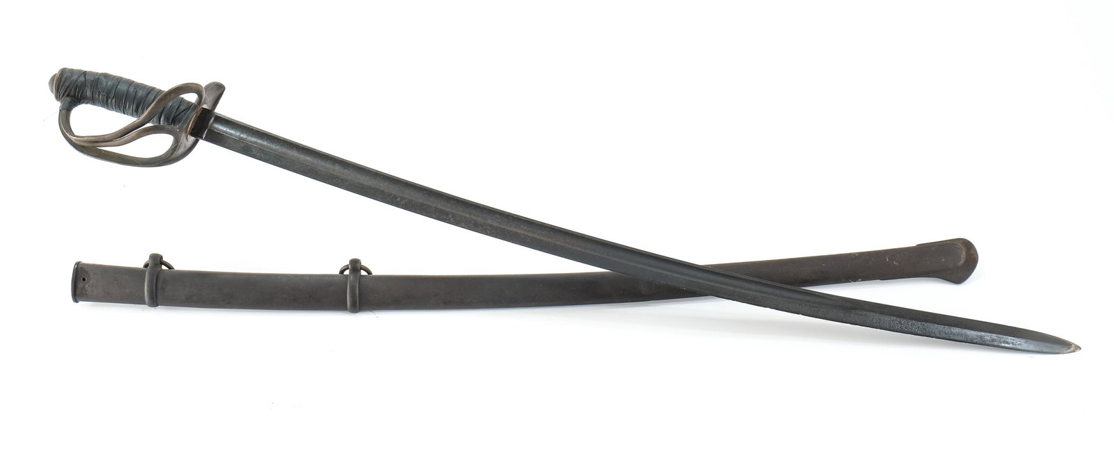 W. Clauberg U.S. 1840 Calvary Saber: This lot is for one, U.S. model 1840 Calvary saber and scabbard. The scabbard has moderate wear, small dents, and metal oxidation throughout. The blade is proofed "W. Clauberg Solingen" and has modera
