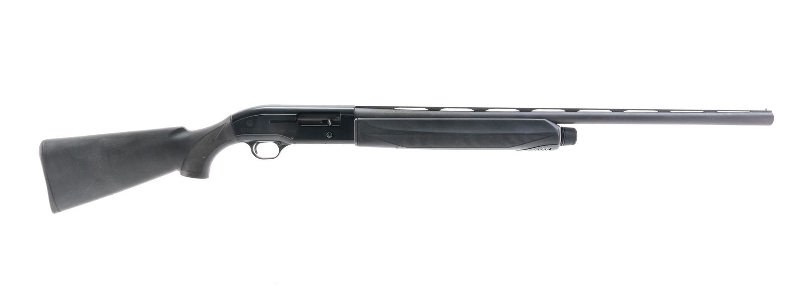 Beretta 3901 12 GA Semi-Auto Shotgun: Description Beretta model 3901 12 gauge 3" shells with a four round capacity and a 28" (removable) "MOD Choke" barrel. Composite stock and foregrip. Vented rib barrel with brass bead front sight. Made