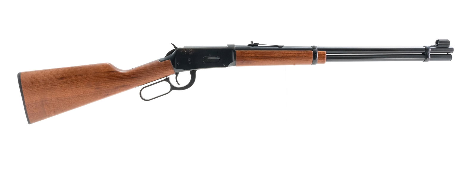 Winchester 94 30-30 Lever Action Rifle 1980: Description Winchester model 94 in .30-30 WIN (Winchester) with a five round capacity and a 20" barrel. Plastic butt plate, light wear small scuffs and scratches. Wood butt stock, a few scuffs, scratc