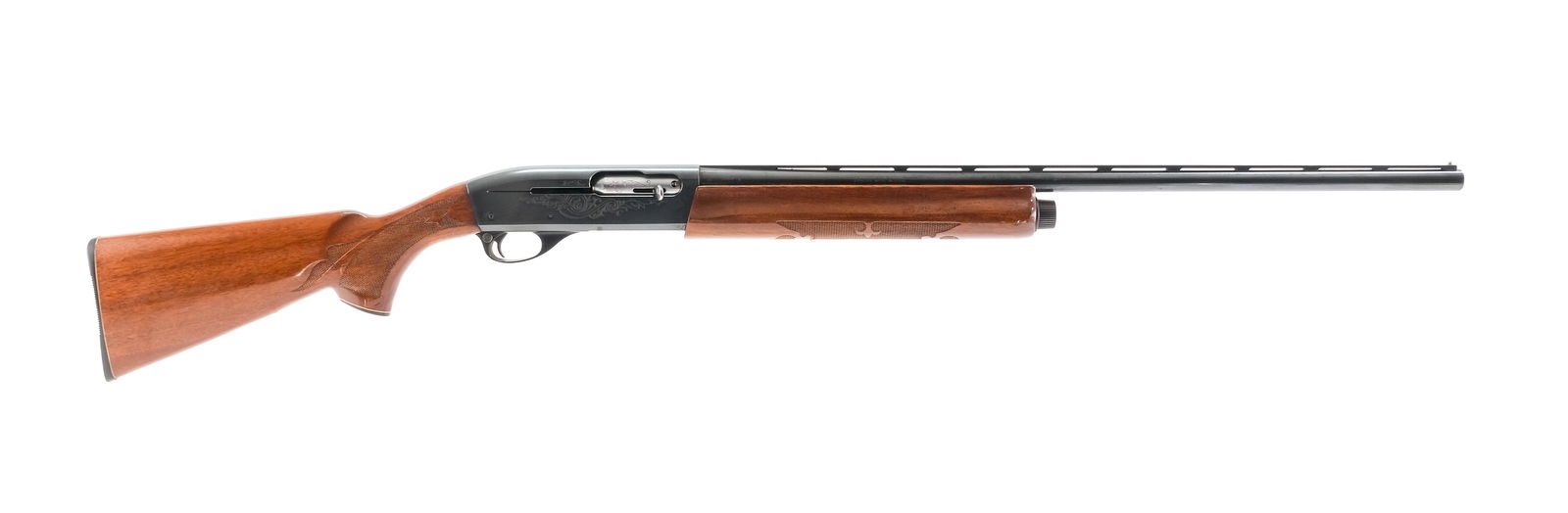 Remington 1100 LT-20 20ga Semi-Auto Shotgun: Description Remington model 1100 LT-20 in 20 gauge 2 3/4" shells *"L.W." with a four round capacity and a 26" bbl with Fixed IMP CYL choke. Plastic butt plate, light handling wear, scuffs and small sc