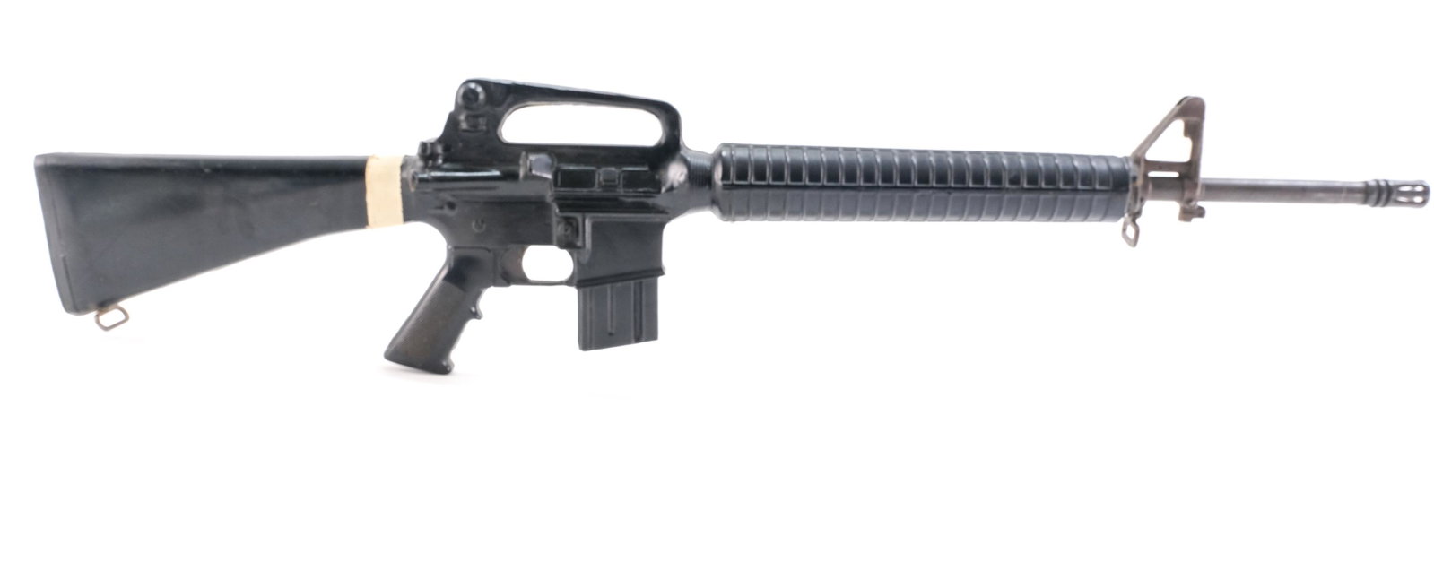 Colt M16 Trainer "Rubber Ducky" Non-Gun Rifle: Description Colt M16 trainer otherwise known as a "Rubber Ducky". This training rifle made of hard rubber is marked "Property of U.S. GOVT M16A2" CAL 5.56 MM. The rifle has moderate all-over wear, scu