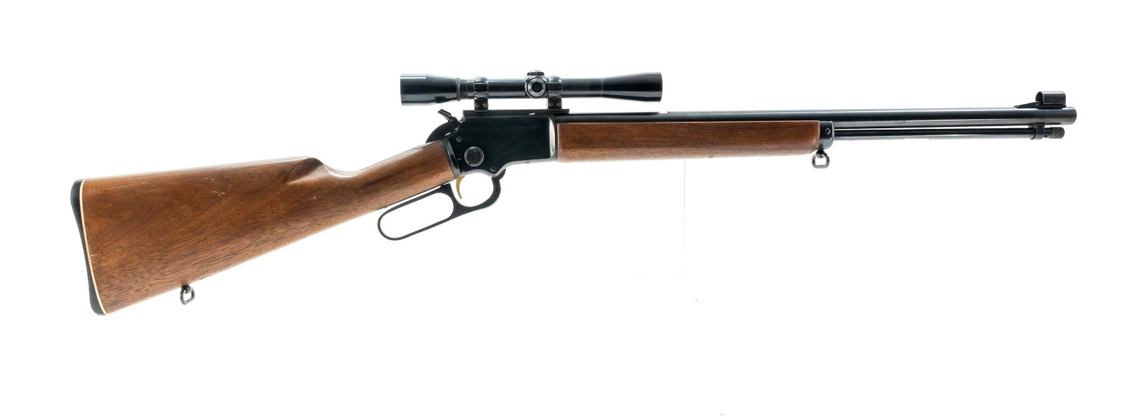 Marlin 39A Mountie .22 Lever Action Rifle: Description Marlin model 39A Mountie in .22 short (20rd), long, (16rd) and long rifle, (15rd) with a 20" "Micro-Groove" barrel. Plastic butt plate, solid hardwood butt stock and front foregrip. Blued 