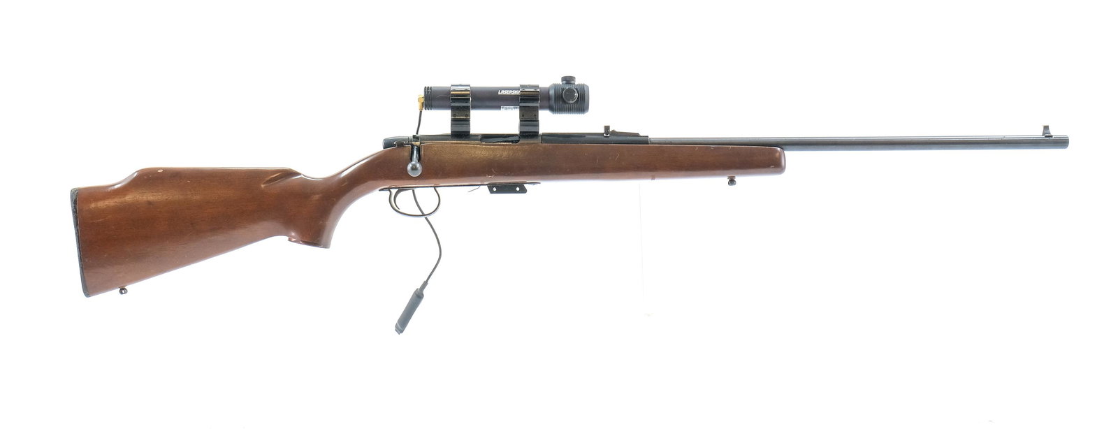 Remington 591M 5mm Rem Mag Bolt Rifle: Description Remington model 591 M in 5mm Rem Mag (Remington Magnum) with one, five round removable magazine and a 24" barrel. Plastic checkered butt plate. One piece wood stock. Right side of receiver