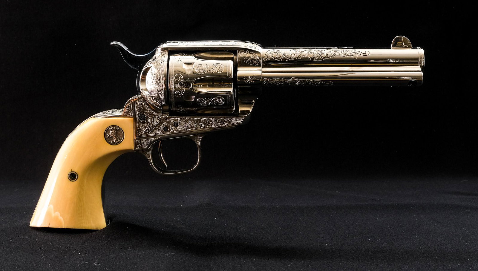 EMF Armi San Marco Hartford Model .45 Colt: Description EMF / Armi San Marco Hartford CT Model Single Action revolver in .45 Colt with a six shot capacity and a 4 3/4" barrel. Bone or antler Colt medallion grip plates. High polished nickel or c
